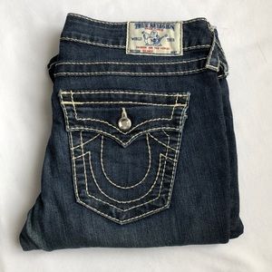 True Religion Dark Blue Jeans with Crystal Buttons